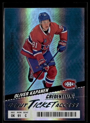 2024-25 Upper Deck Credentials Debut Ticket Access Oliver Kapanen