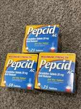 Lot Of 3” PEPCID AC Digestive Treatment Tablet - 75 Count
