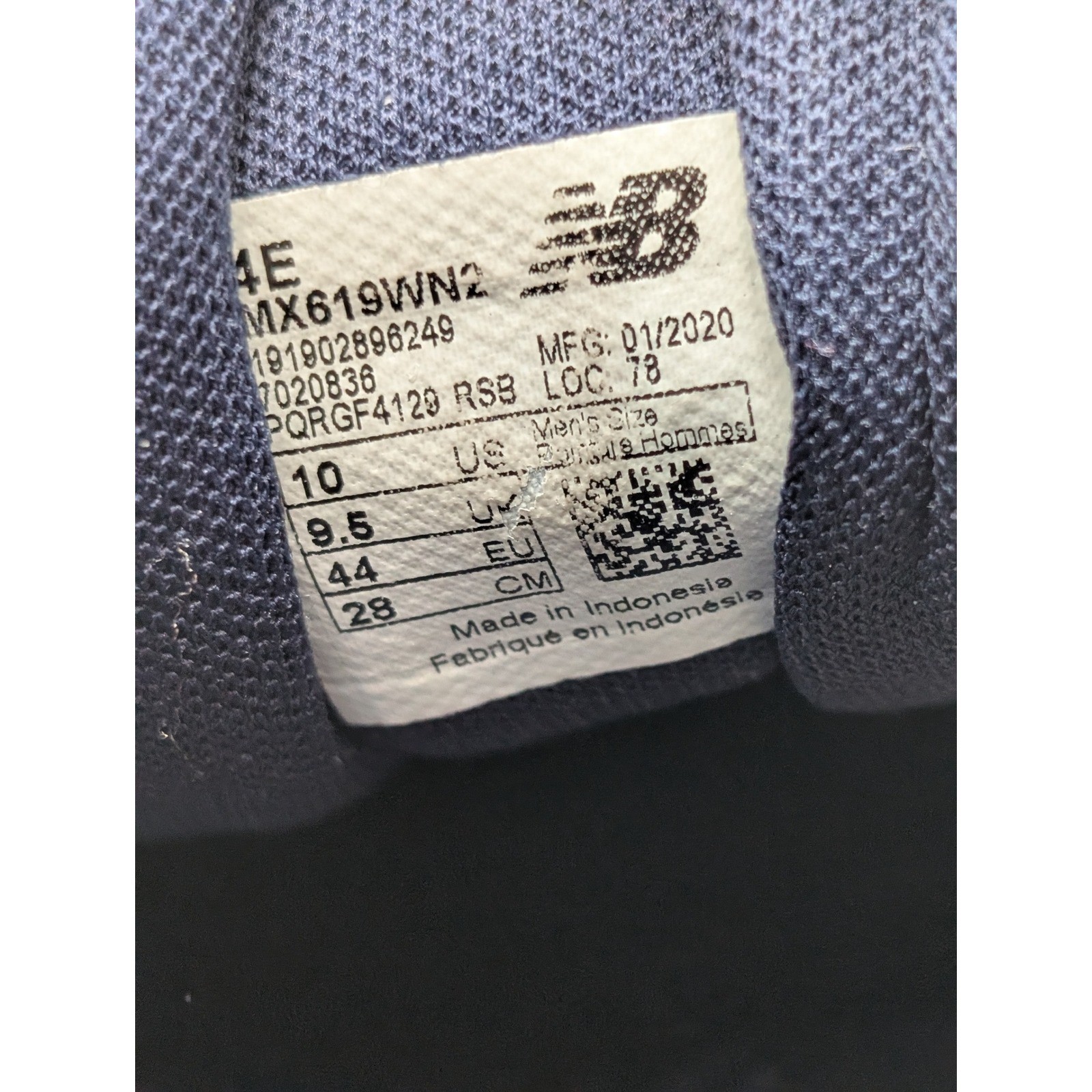 New Balance 619 Mens White Navy Leather Training Shoes 4E Extra Wide MX619WN2 10 thumbnail 6