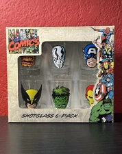 ICUP Marvel Comics Shotglass 6-Pack 2011 Sealed