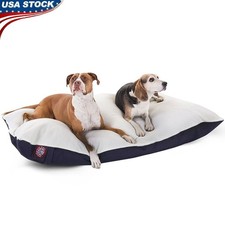 Rectangle Pillow Dog Bed Faux Sheepskin Washable High Loft Fill Pet Bed New