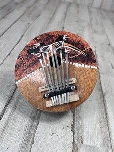 Painted Coconut Mbira Kalimba Thumb Piano, Beginner African Instrument, Lizard