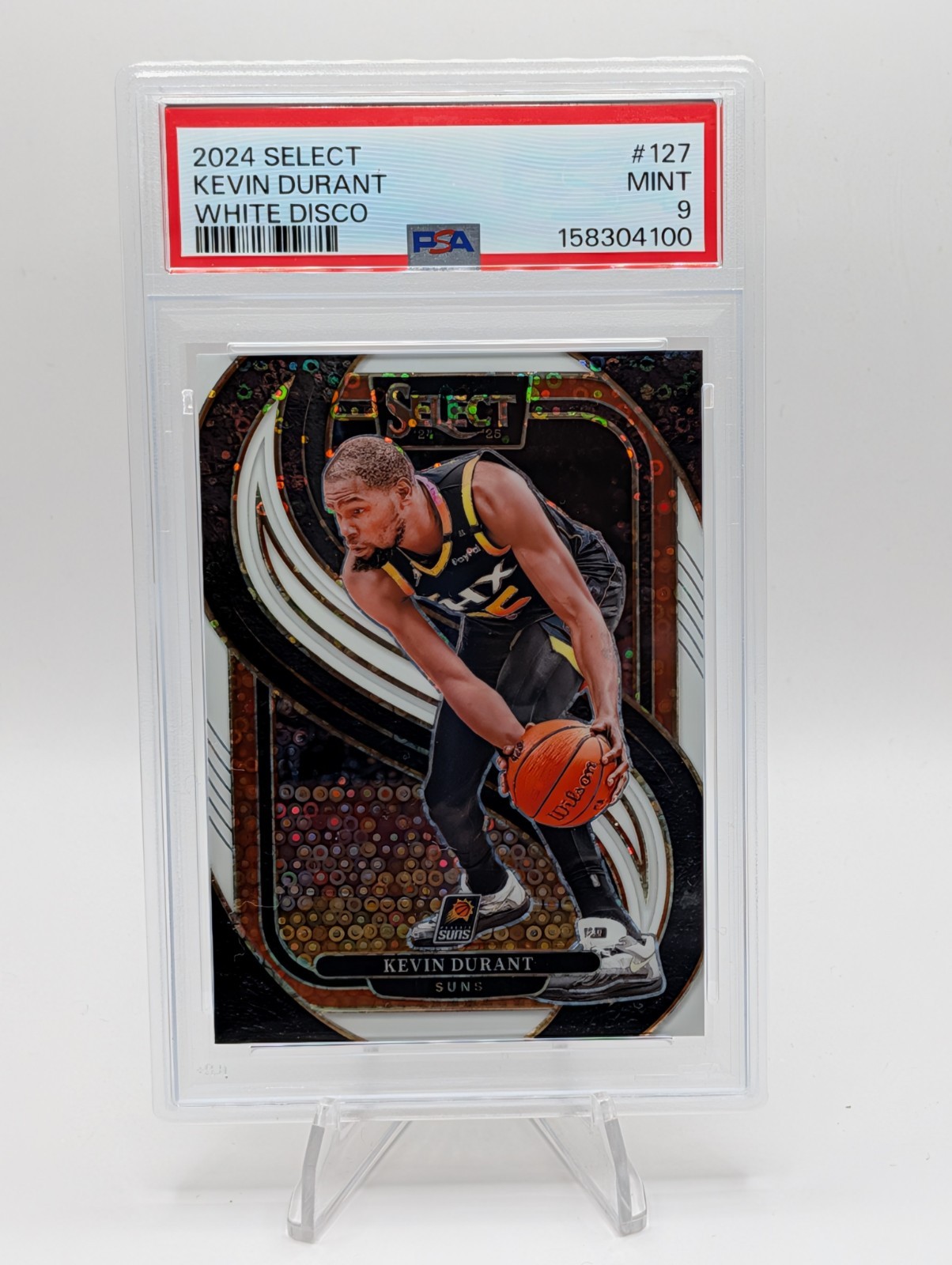 Kevin Durant White Disco Prizm (#47/75) Suns PSA 9 🔥 2024 Panini Select