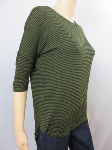 Camiseta/top Peyton Jensen verde oliva y negro a rayas talla XS - Imagen 3 de 6