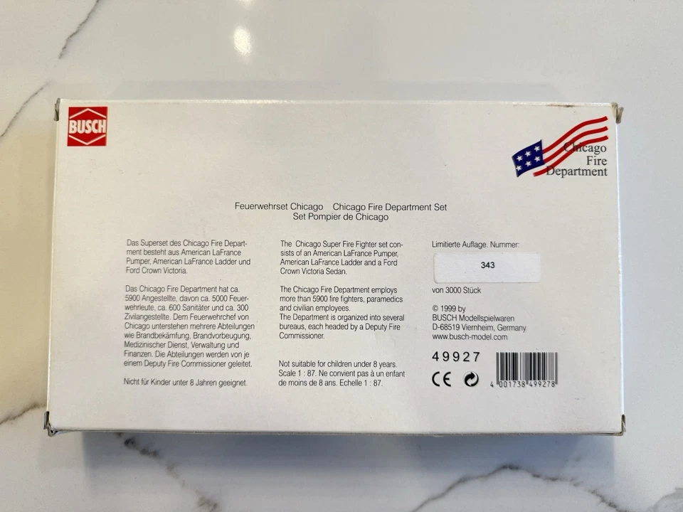 Busch 49927 Chicago Fire Dept Engine Set 1:87 LaFrance Ford Limited Edition Rare - Image 2 of 3