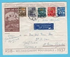 NETHERLANDS EAST INDIES ASIB air cover 1937 Djokjakarta to St Anna Parochie, NL
