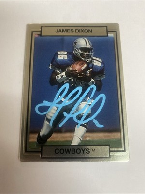 1990 Action Packed James Dixon Autographed Card #52 Dallas Cowboys B-52