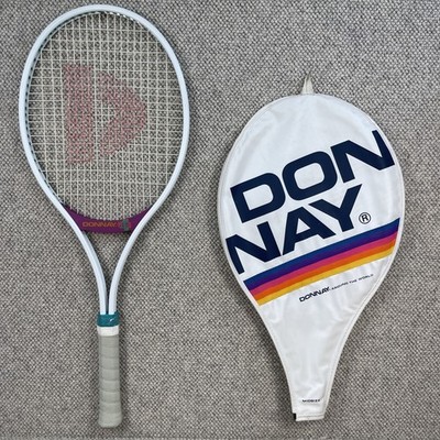 Donnay GLM4 Vintage Tennisschläger Midsize weiß lila türkis mit Bezug
