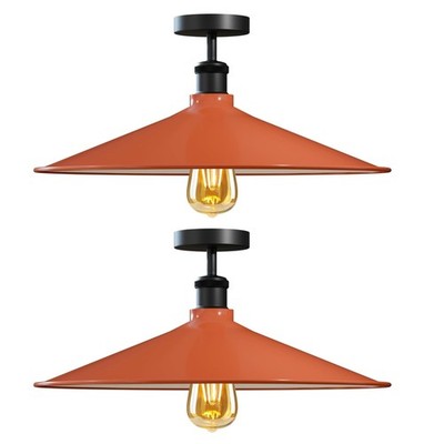 2 Stück Vintage Semi Unterputz Deckenleuchten für Schlafzimmer E27 Deckenlampe