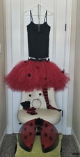 Complete Ladybug Costume Wms Sz M/L Halloween Handmade Tutu Accessories