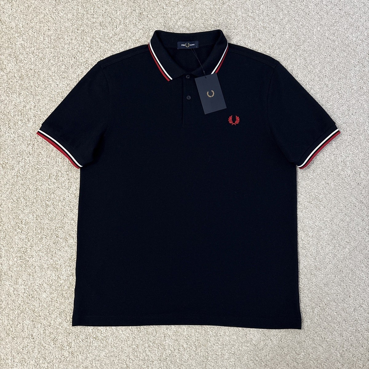 トップス The Fred Perry Shirt M3600 NAVY / WHITE M3600 - Navy / White / White | The Fred Perry Shirt | Men's Short