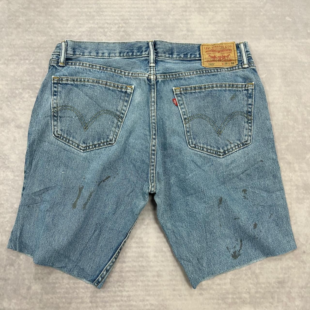 Levi's Shorts Levi 505 Straight Fit Cut Off Denim Shorts Men's 36 thumbnail 5