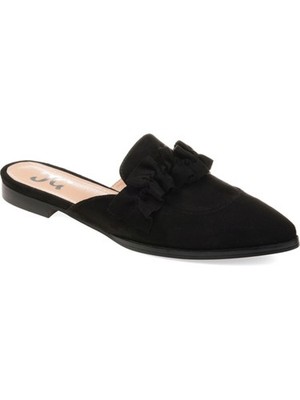 JOURNEE COLLECTION Womens Black Kessie Pointed Toe Block Heel Slip On Mules 9
