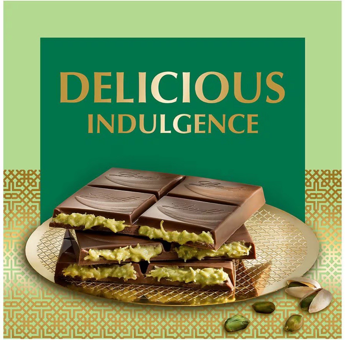 ⭐️ Lindt Dubai Style Chocolate Bar (5.3 oz/150g), Delicious Pistachio & Kadayif