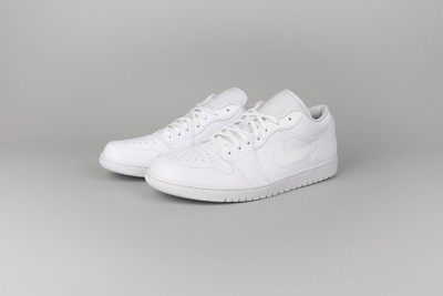 Jordan 1 Low Triple White Tumbled Leather   48,5 - 553558-130 - Unisex Sneaker