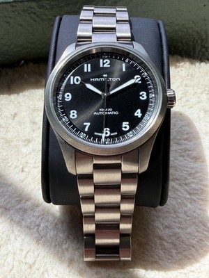Hamilton khaki field titanium Engineered Garments LE watch, with full set