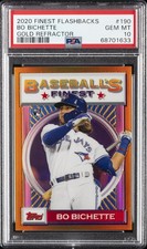 2020 TOPPS FINEST FLASHBACKS GOLD REFRACTOR BO BICHETTE ROOKIE RC 5/50 PSA 10