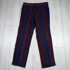 Vtg Dolce & Gabbana Womens Y2K Maroon Blue Striped Corduroy Pants Size 34/48