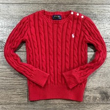 Polo by Ralph Lauren Red 3D Cable Knit Sweater - Kids's Size 5