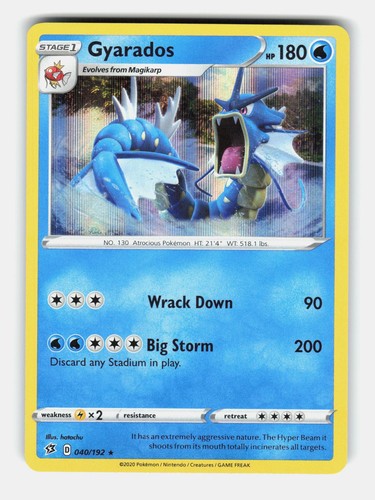 Gyarados 040/192 Holo Rare Rebel Clash Pokemon Near Mint