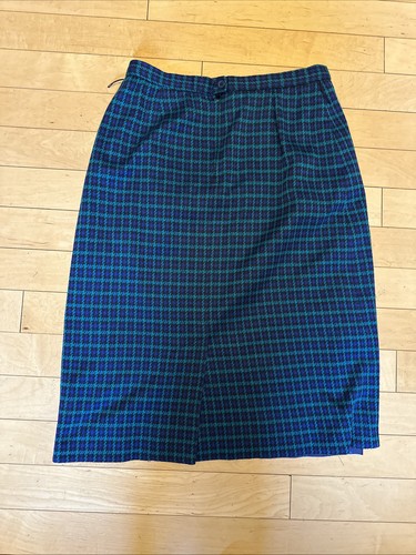 Vintage Henry Lee Anzug Damen 14 blau kariert ahnungslos Kostüm Büro Blazer Gürtel - Bild 7 von 7