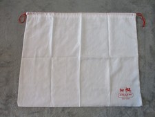 Coach Nylon Dust Cover Bag Large White Red 23" Storage 23x19 Drawstring Satin
