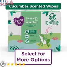 Cucumber Scent Baby Wipes Hypoallergenic vitamin E Infused Resealable 900 Count