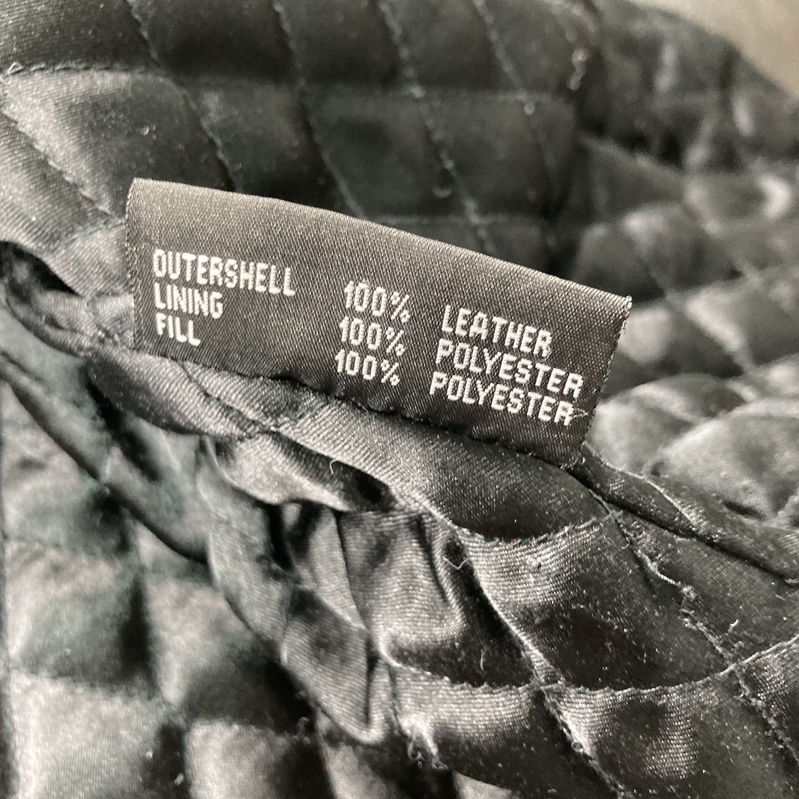 Vintage Charles Klein Leather Jacket Men XL Black Quilted Lined Zip Bomber Moto thumbnail 5