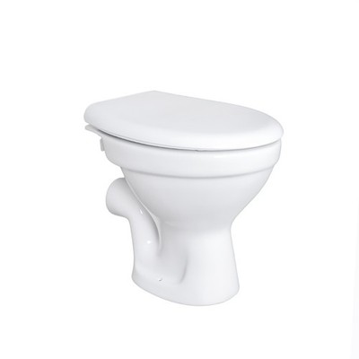 Stand WC Toilette Abgang Waagerecht Wand Tiefspüler Stehend + Softclose-Deckel