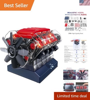 Realistic DIY V8 Engine Model Kit - Build a Working Engine for Adults & Teens