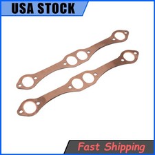 Sbc Oval Port Copper Header Exhaust Gaskets For Sb Chevy 305327350 383 Sbc Oval Port Copper Header Exhaust Gaskets For Sb Chevy 305327350 383