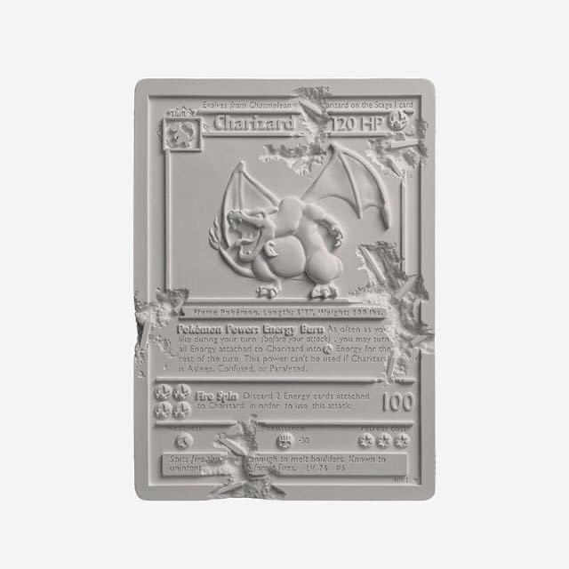 Daniel Arsham x Pokémon Crystalized Charizard Card (white) Ed500