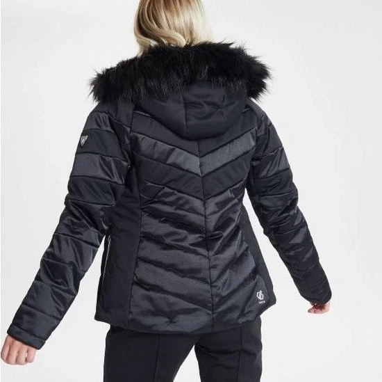 DARE2B Swarovski Dazzling Black Fur Hood Snowboard Ski Jacket NWT RP$480 8AU/4US - Image 2 of 4