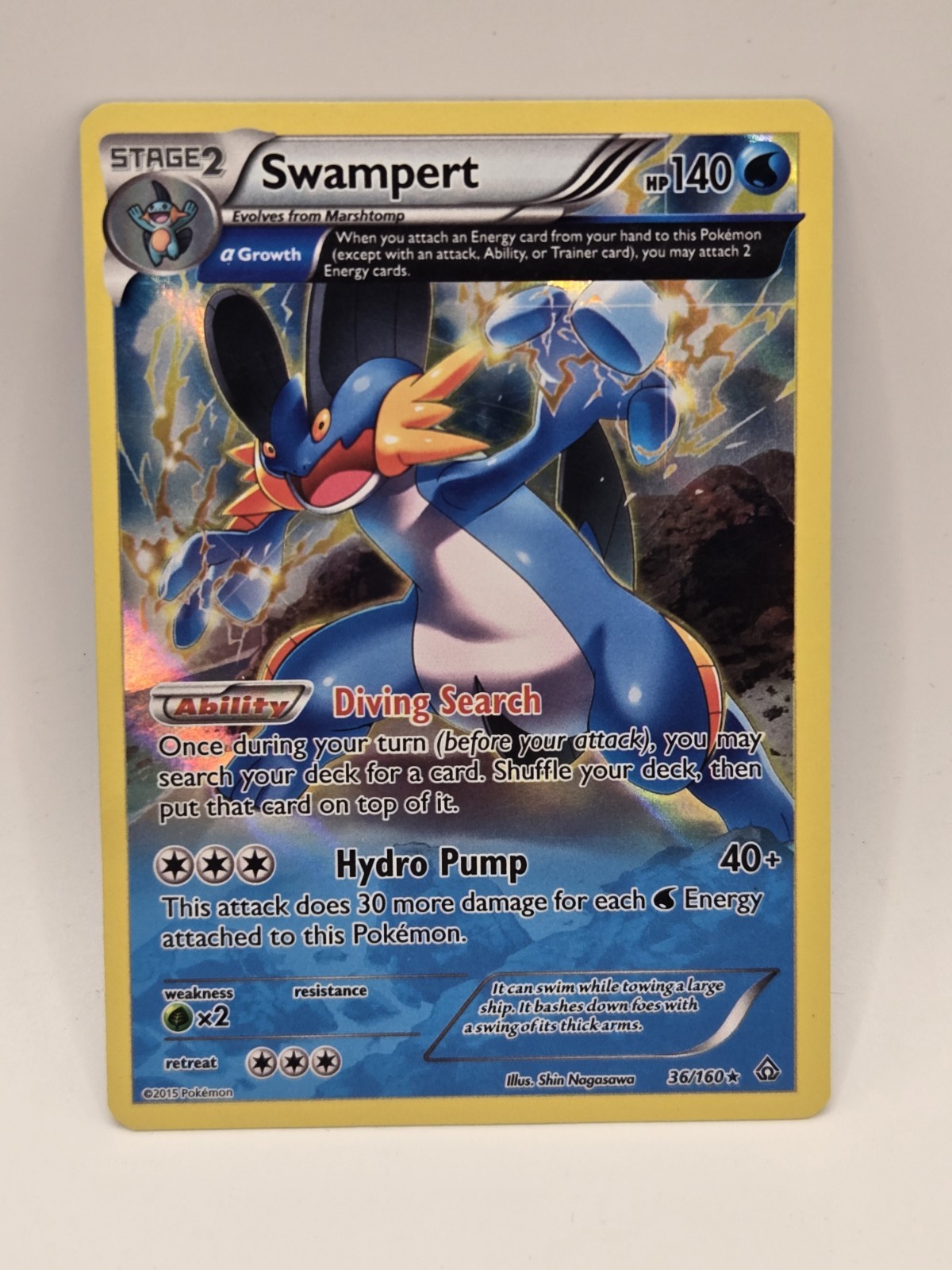 Swampert Holo 36/160 Primal Clash Holo Rare Pokemon TCG
