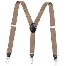 Suspenders for Men, Adjustable Suspenders with Elastic Straps Y Large Khaki