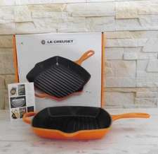 Le Creuset Signature Cast Iron 10.25 Inch Square Skillet Grill, Flame  NEW