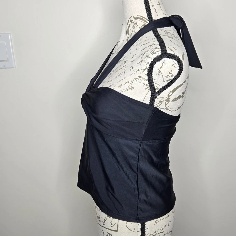 Купальный топ FADED GLORY черный с бретелью через шею галстук размер S 4-6 - Изображение 2 из 4