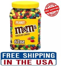 M M'S Peanut Milk Chocolate Candy Bulk Jar 62 oz Exp 08/2025