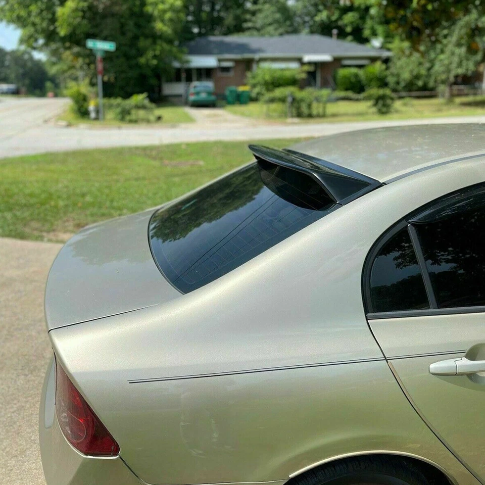 For 06-15 Honda Civic 4DR Sedan ABS Rear Window Roof Vent Visor Spoiler Wing - Image 4 of 4