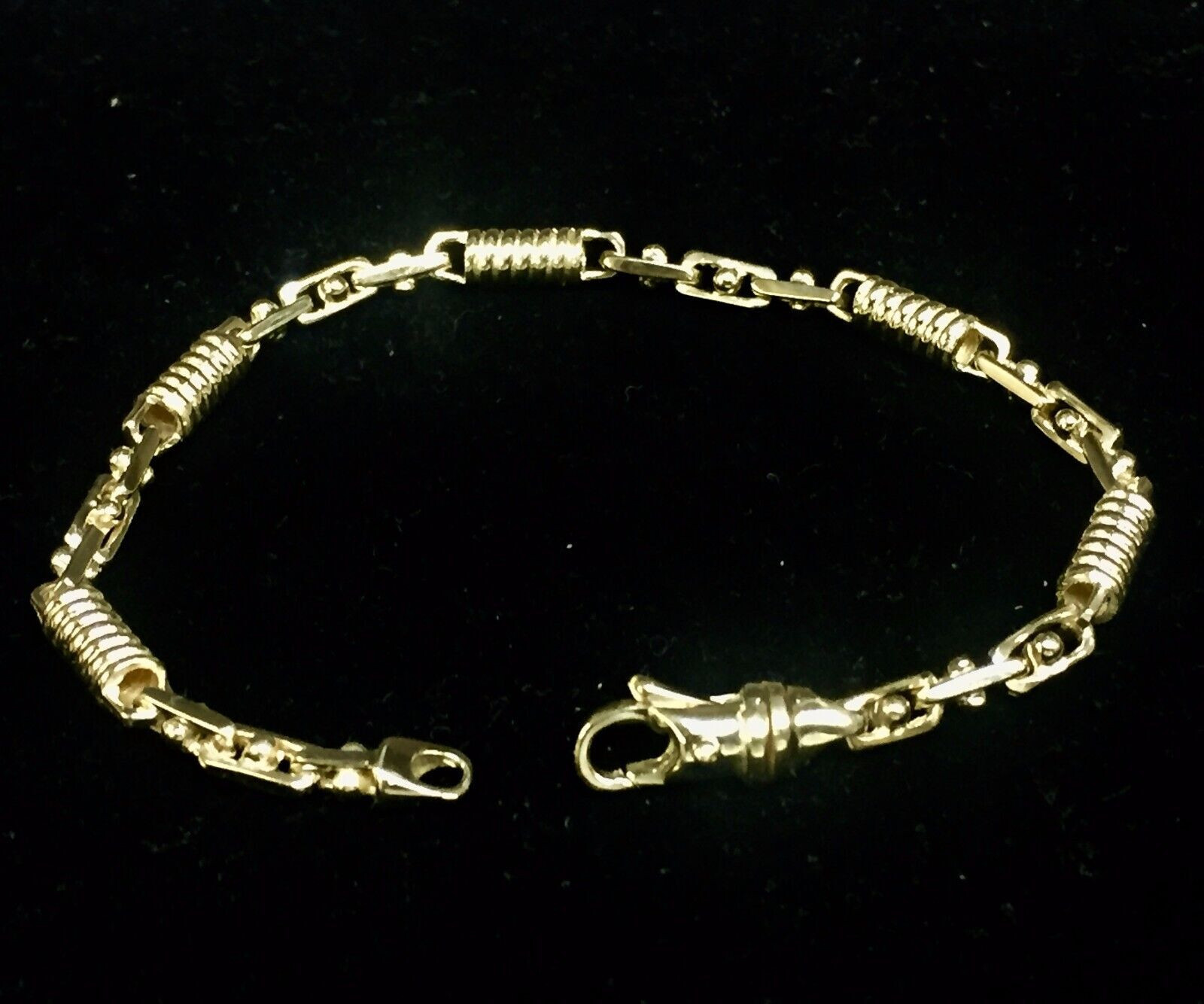 14kt Solid Yellow gold Handmade Fashion Link Men's Bracelet 9.5" 5 MM 21 grams eBay