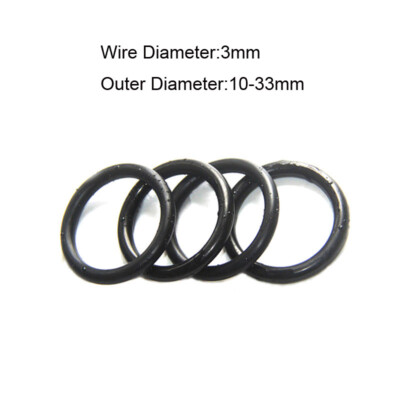 20Pcs Black Nitrile Rubber O Rings 3.0mm Wire Diameter 10mm~33mm Outer Diameter