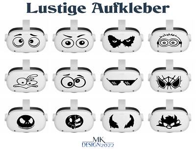 Lustige Aufkleber Augen für Oculus Meta Quest 2 Viele Motive VR Brille Sticker