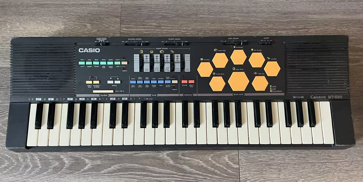 Casio Casiotone MT-520 Synthesizer Electronic Keyboard Drum Pads Parts or Repair