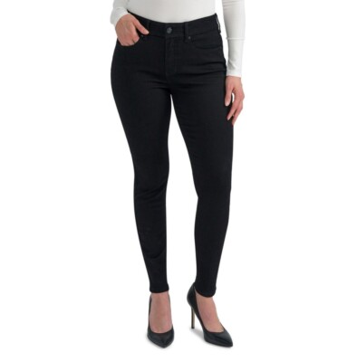 Seven7 Women's Tummyless High Rise Slimming Skinny Jeans Black Size 2