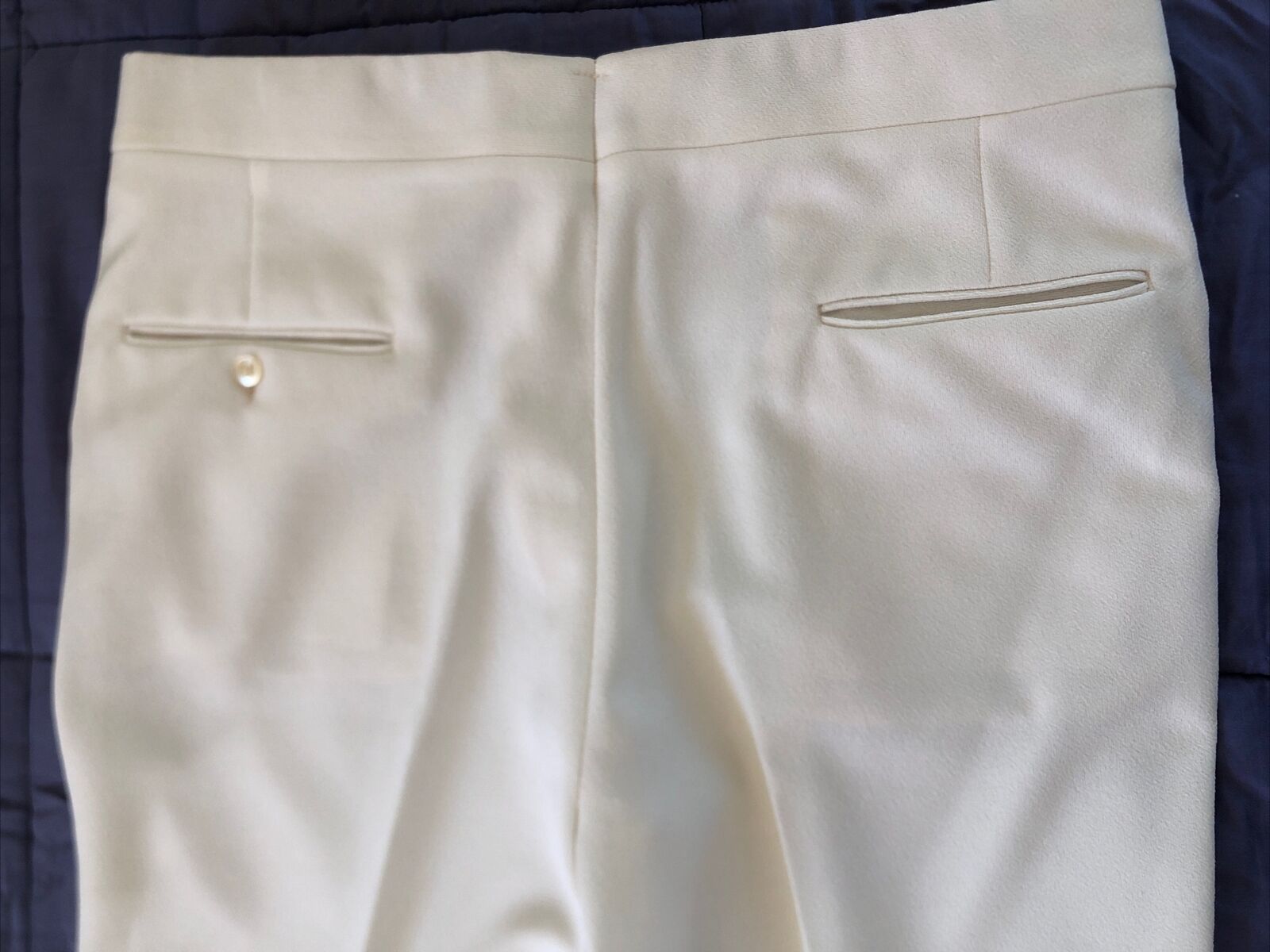 Vintage Mens  White Polyester Slacks 1970s Flare … - image 5
