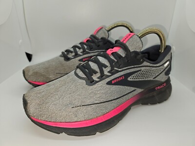 Brooks Trace 2 Shoe Womens Sz 8.5 B Gray-Pink Running Sneaker Athletic Walking