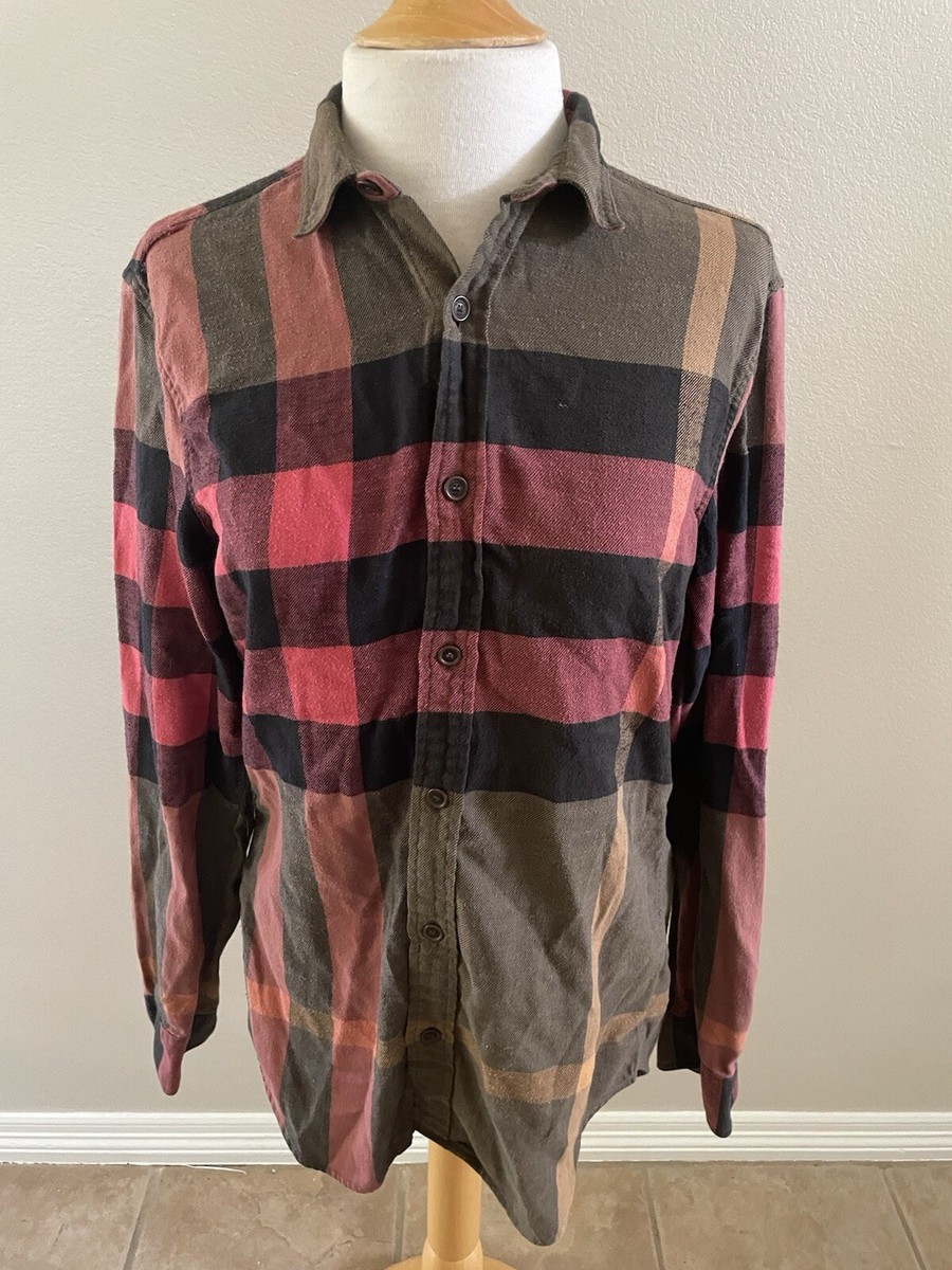 Burberry Brit Flannel Olive/Red Used Size S Bust 35 | eBay