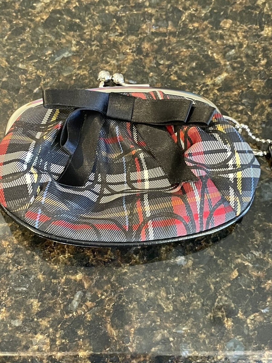 小物 COACH Kisslock Coin Purse with Bow COACH Black Tartan with Bow Kisslock Coin Purse NWOT | eBay
