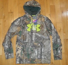 NWT UNDER ARMOUR UA Cold Gear Realtree Camo Hooded Hunting Sweatshirt Mens S