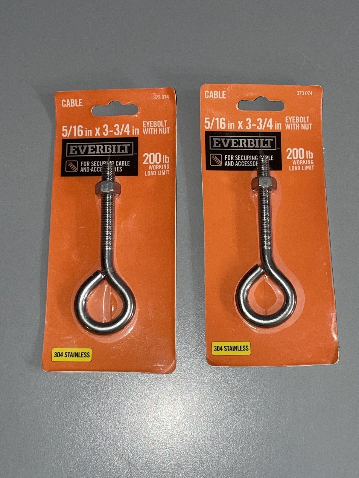 (2Pk) Everbilt Eye Bolt with Nut Stainless Steel 5/16" x 33/4" 373074 eBay